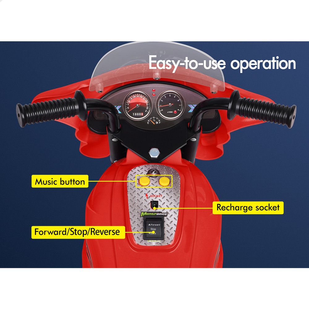 ALFORDSON Kids Ride On Car Police Motorcycle Electric Toy 25W Motor MP3 Lights - Picture 30 of 37
