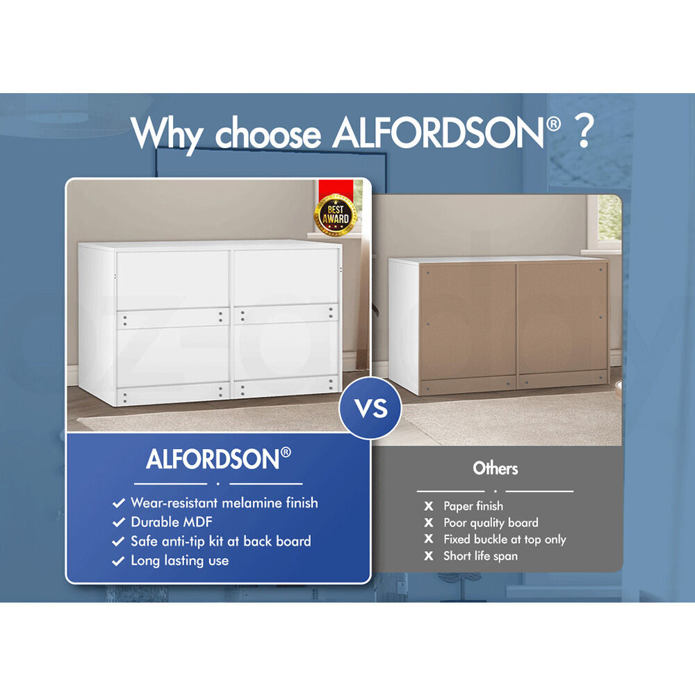 ALFORDSON Chest of Drawers Hamptons Storage Cabinet Dresser Tallboy Buffet - Picture 89 of 154