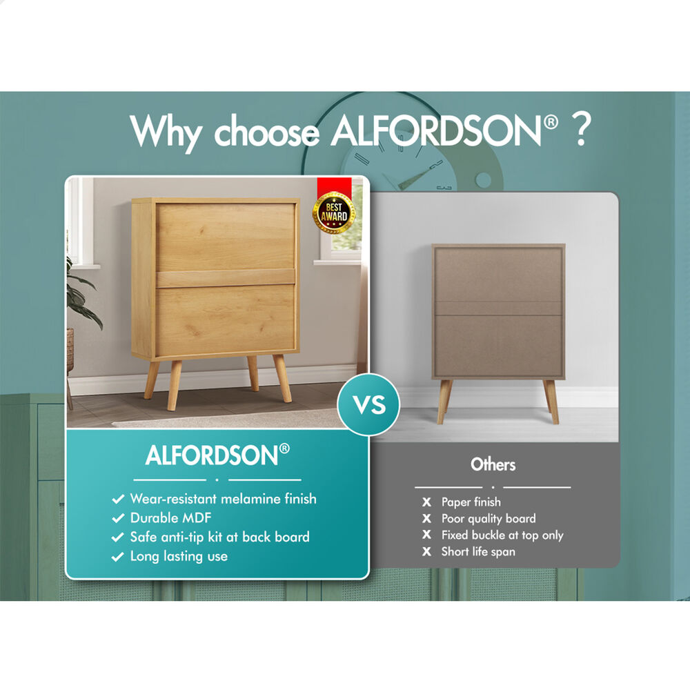 ALFORDSON Bedside Table Chest of Drawers Bedroom Set Rattan Storage Cabinet - Picture 45 of 88
