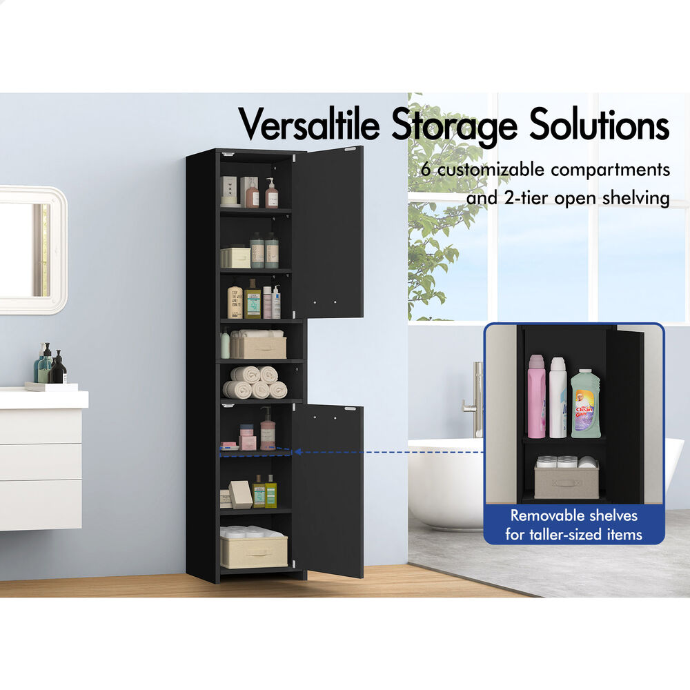 ALFORDSON Bathroom Cabinet Tall Storage Cupboard Slim Furniture Shelf - Picture 11 of 30