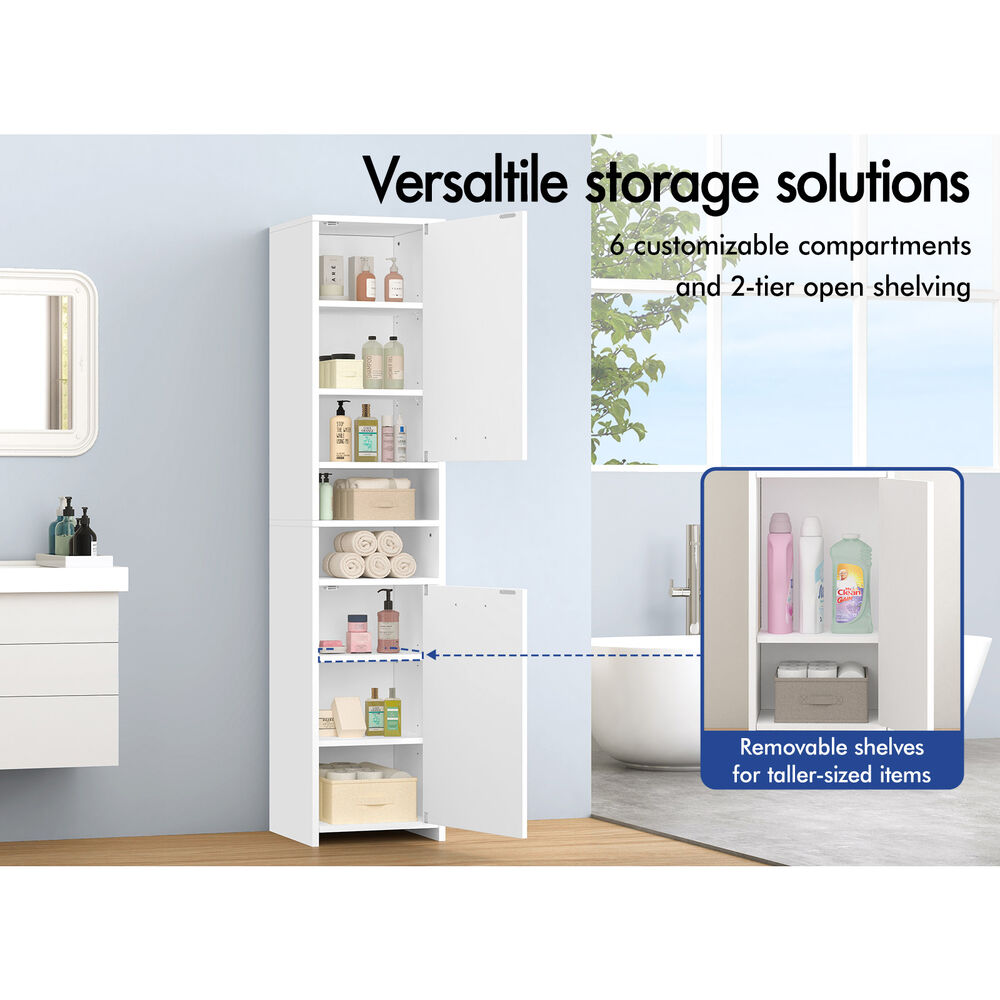 ALFORDSON Bathroom Cabinet Tall Storage Cupboard Slim Furniture Shelf - Picture 23 of 30