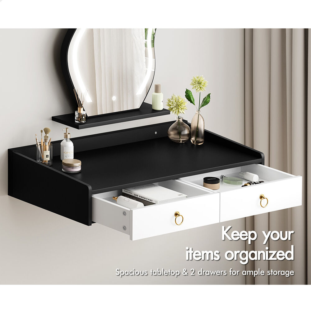 ALFORDSON Dressing Table Stool Set Makeup Mirror Storage Desk LED 10/12 Bulbs - Picture 519 of 671