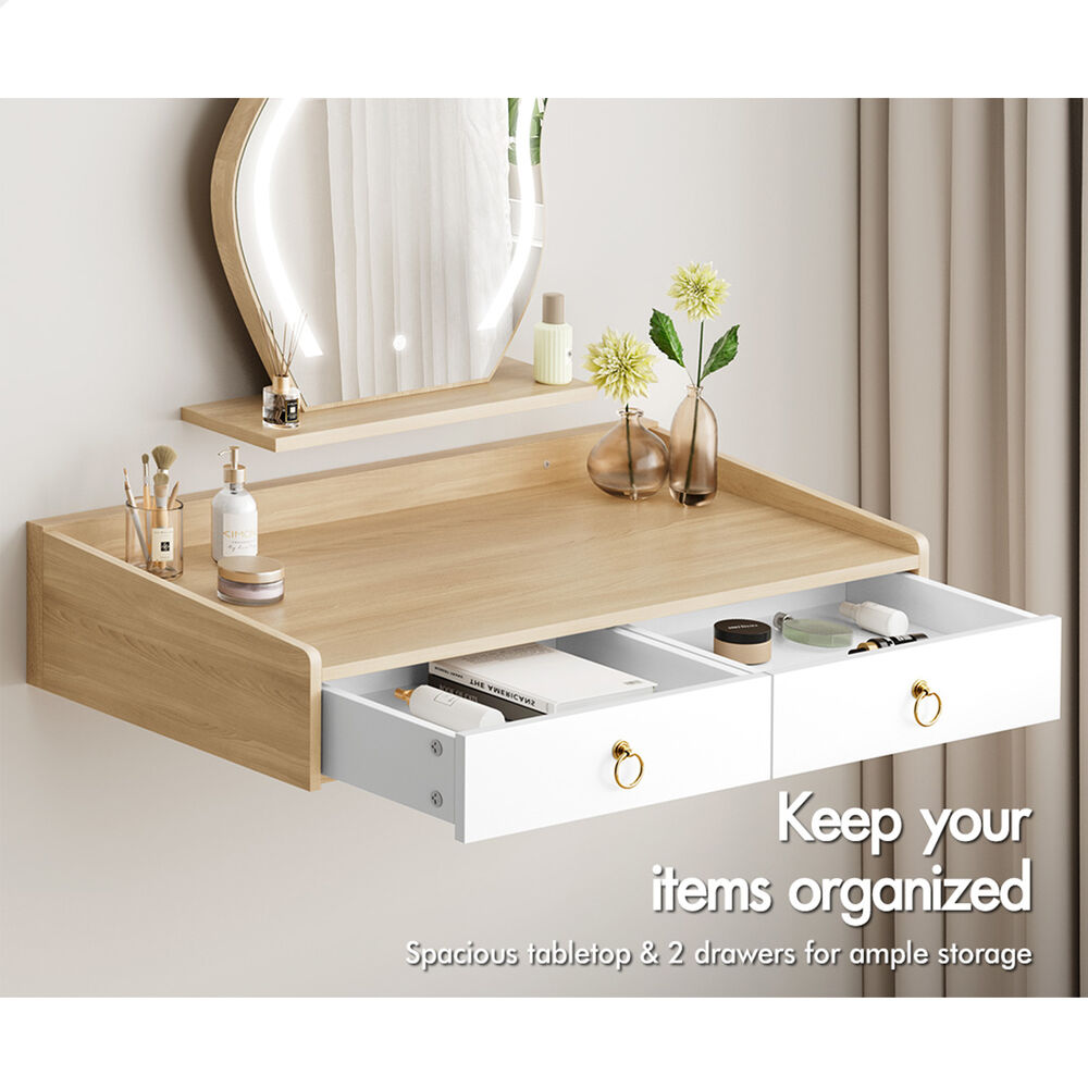 ALFORDSON Dressing Table Stool Set Makeup Mirror Storage Vanity Desk LED Bulbs - Picture 351 of 520