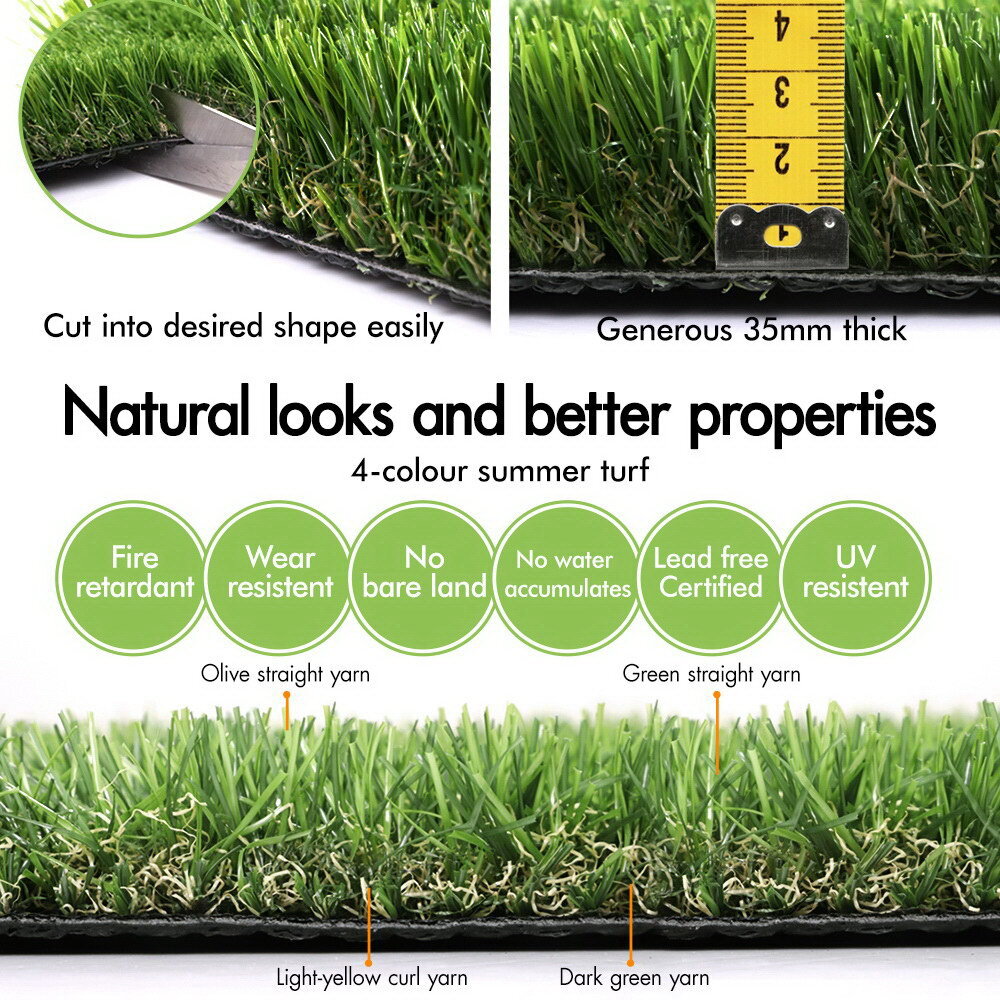 OTANIC Artificial Grass 10-20SQM 12/18/35/45mm Synthetic Turf Fake Lawn Plant - Picture 173 of 204
