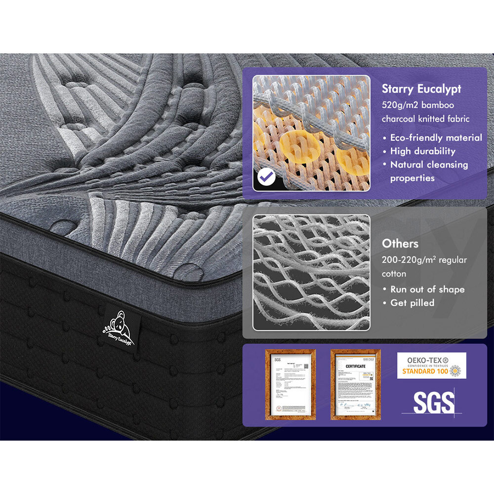 STARRY EUCALYPT Mattress Pocket Spring Latex Cool Gel Foam Queen King Single - Picture 313 of 332