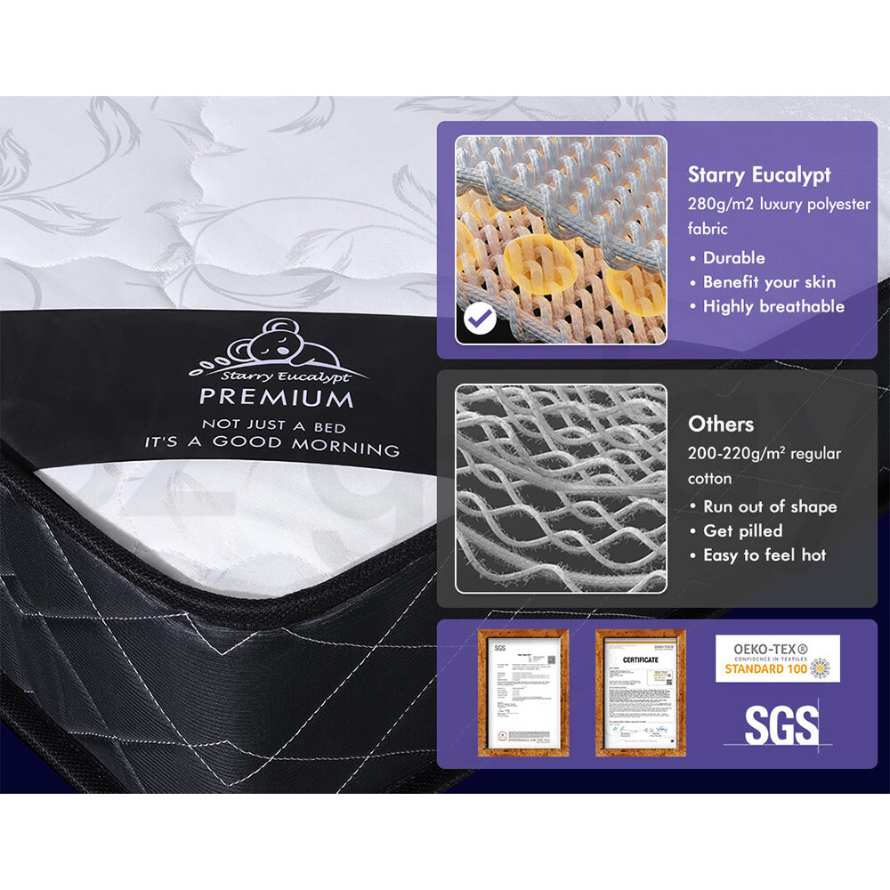 STARRY EUCALYPT Mattress Euro Top Memory Foam Bed Queen Double King Single - Picture 211 of 318