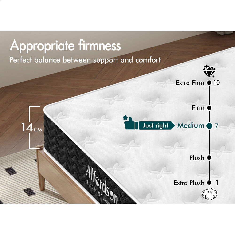 ALFORDSON Mattress Queen Double King Single Bed Euro Top Memory Foam Bedding - Picture 176 of 193