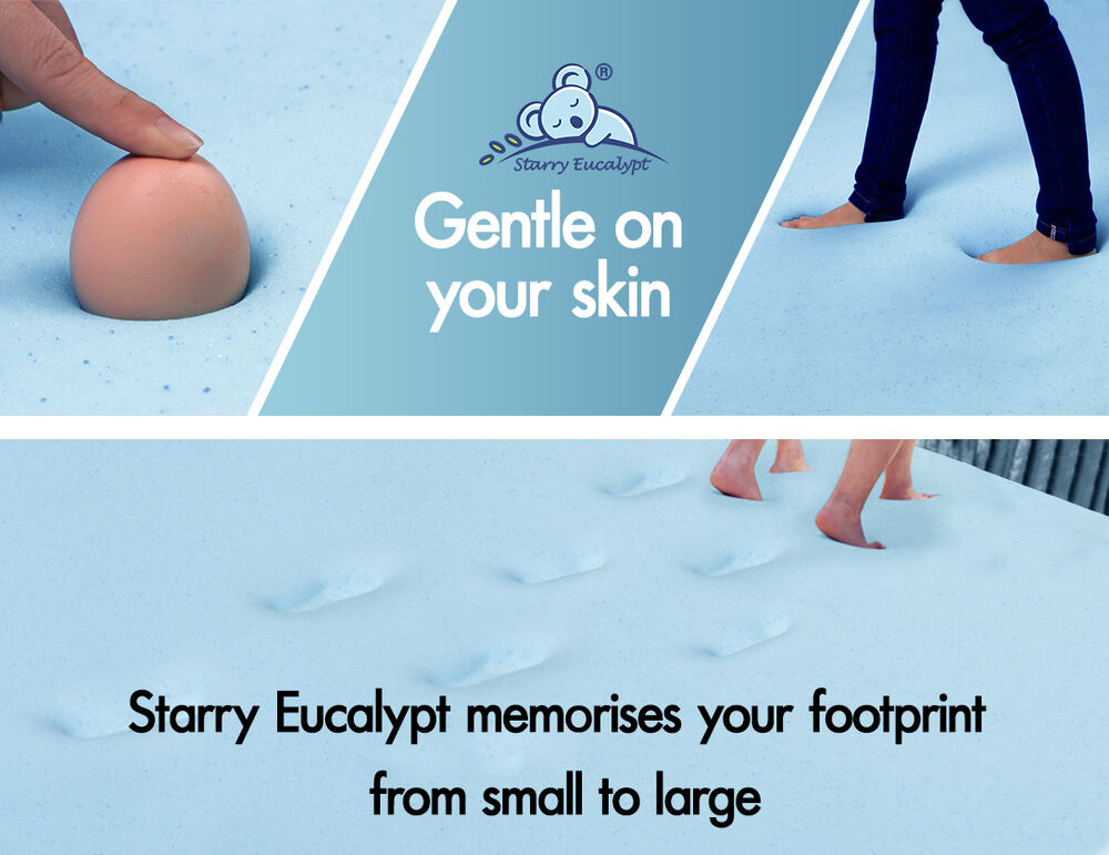 STARRY EUCALYPT Memory Foam Mattress Topper 7-Zone 5cm Cool Gel Bamboo Fabric - Picture 17 of 72