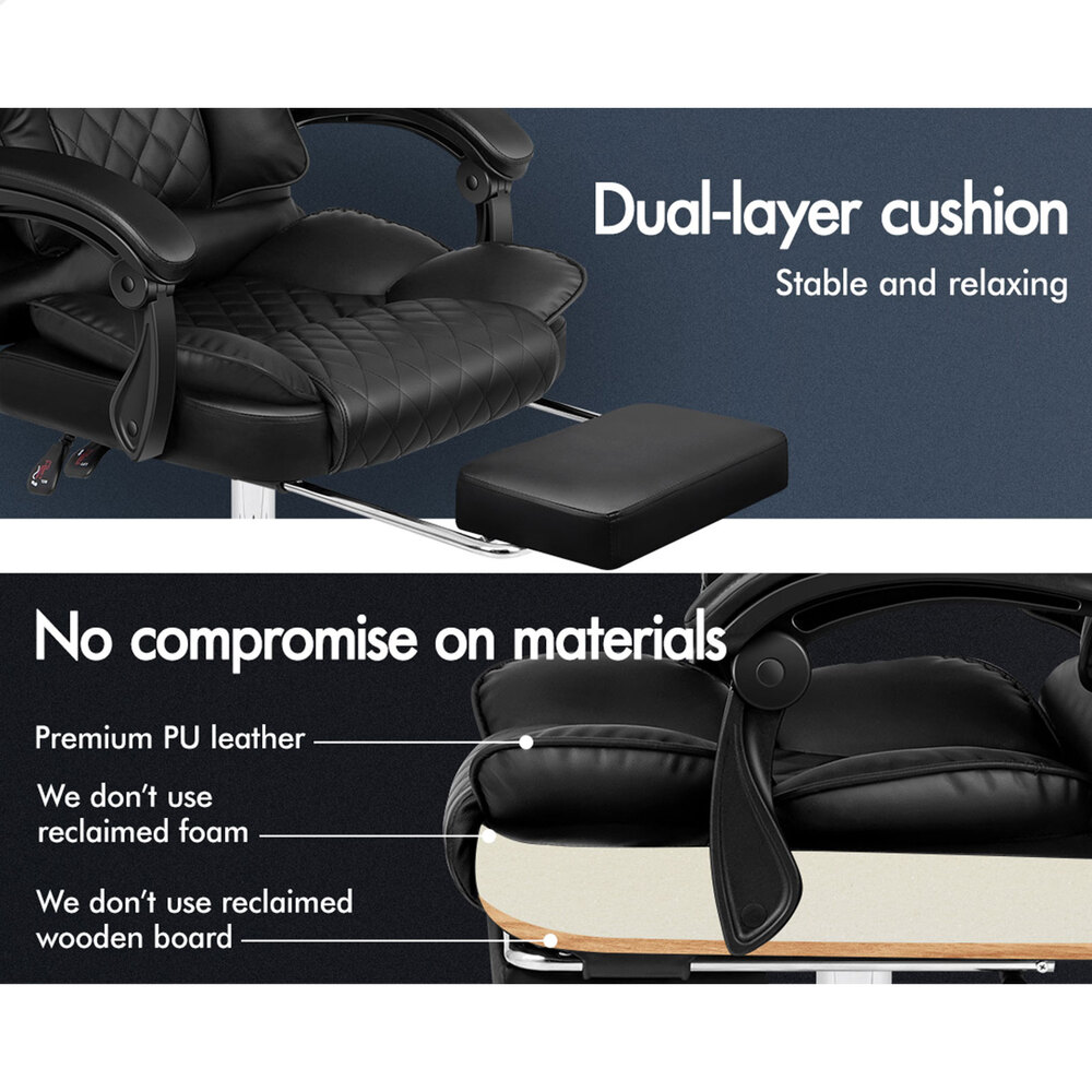 ALFORDSON Office Chair Mesh Executive Gaming Seat Leather Fabric Racing Tilt - Picture 269 of 1,188