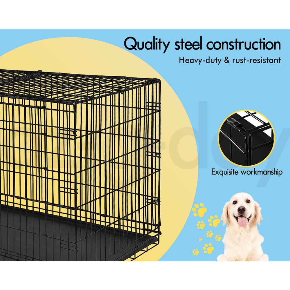 BEASTIE Dog Cage Pet Crate Kennel Cat Collapsible Metal Playpen 24"~ 48" Large - Picture 8 of 124