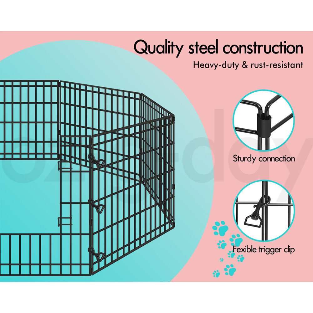 BEASTIE Dog Cage Pet Crate Kennel Cat Collapsible Metal Playpen 24"~ 48" Large - Picture 63 of 124
