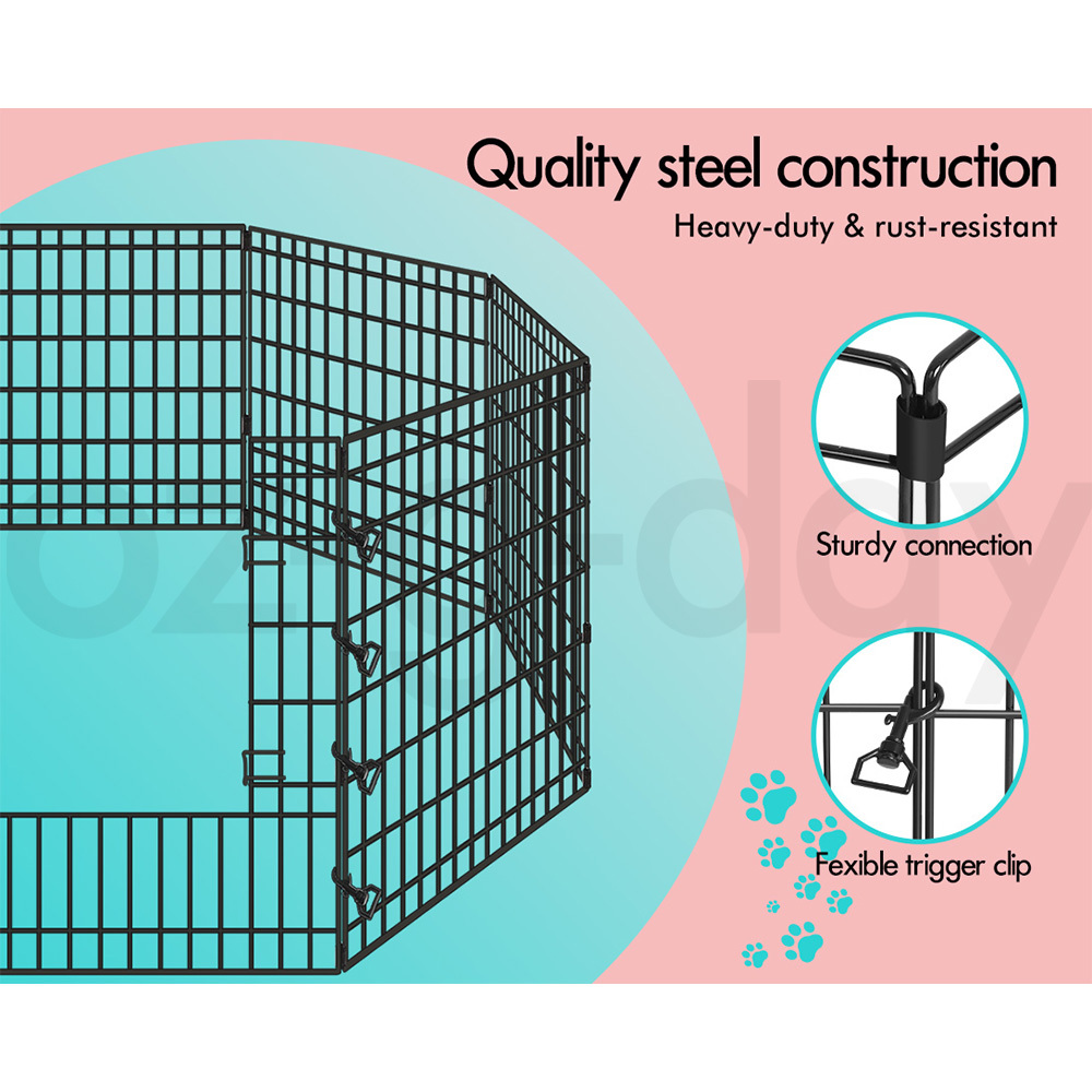 BEASTIE Dog Cage Pet Crate Kennel Cat Collapsible Metal Playpen 24"~ 48" Large - Picture 85 of 124