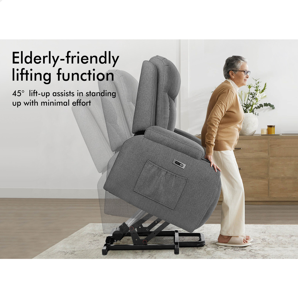ALFORDSON Recliner Chair Armchair Power Lift Heated Massage Lounge Sofa Couch - Picture 17 of 72