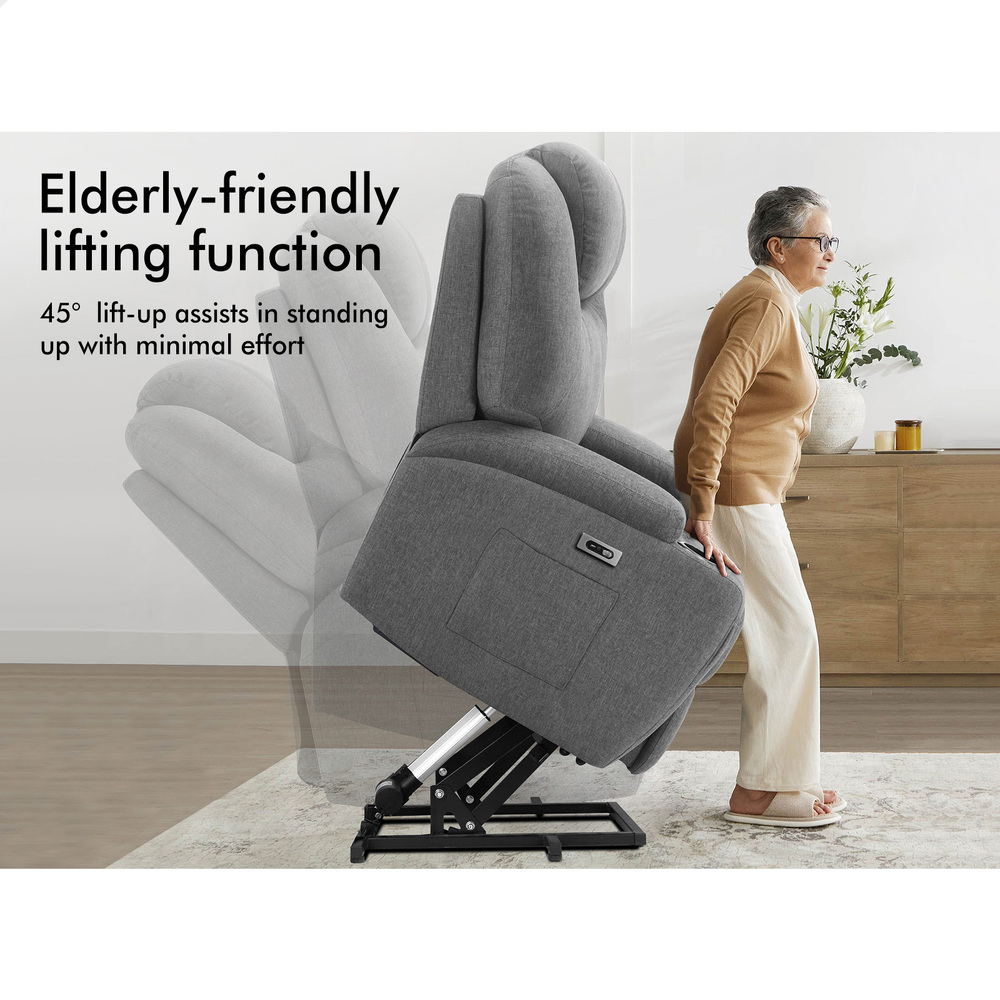 ALFORDSON Recliner Chair Armchair Power Lift Heated Massage Lounge Sofa Couch - Picture 37 of 72