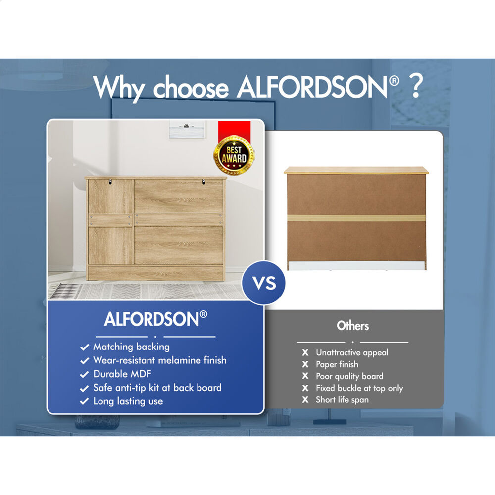 ALFORDSON Buffet Sideboard Cupboard Cabinet Storage Kitchen Hallway Doors Drawer - Picture 89 of 240