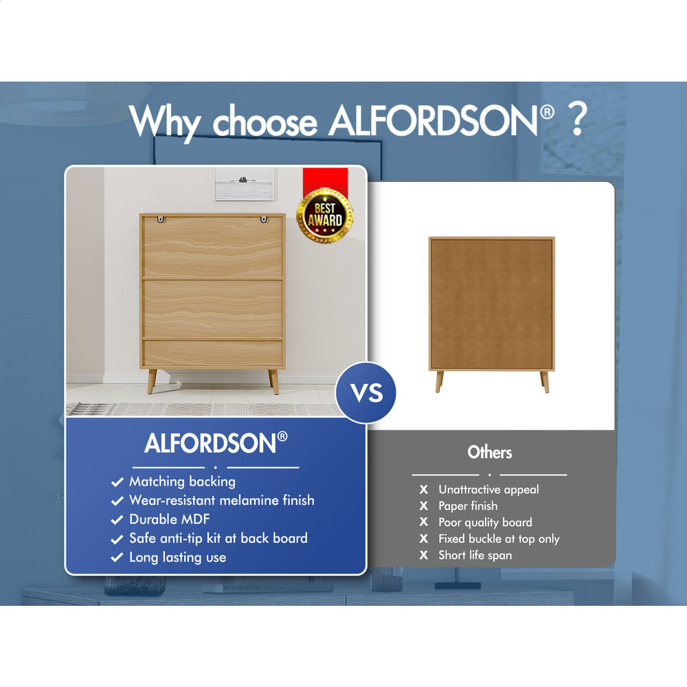ALFORDSON Buffet Sideboard Cupboard Cabinet Storage Kitchen Hallway Doors Drawer - Picture 185 of 240
