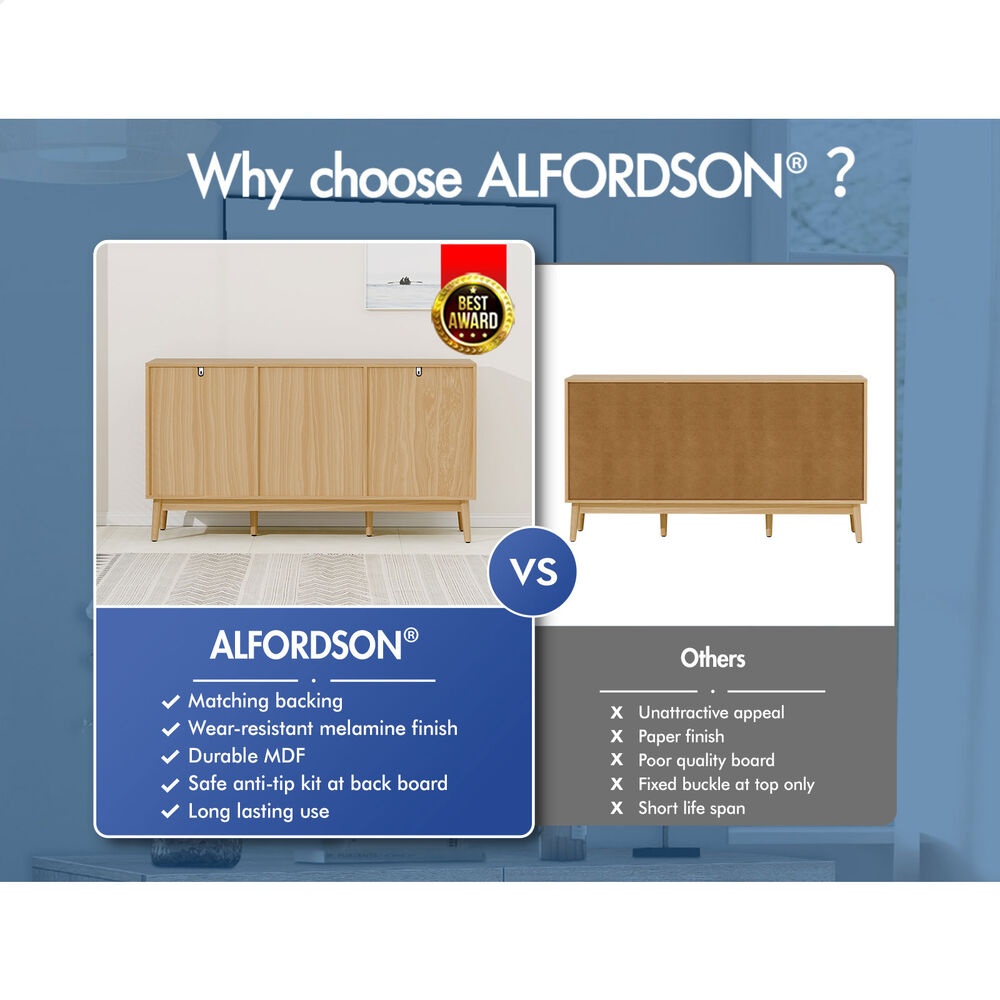 ALFORDSON Buffet Sideboard Cupboard Cabinet Storage Kitchen Hallway Doors Drawer - Picture 53 of 240