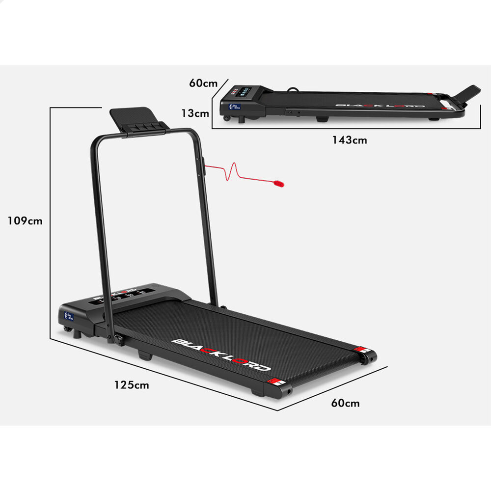 BLACK LORD Treadmill Electric Walking Pad Under Desk Home Gym 400mm Black - Picture 54 of 97