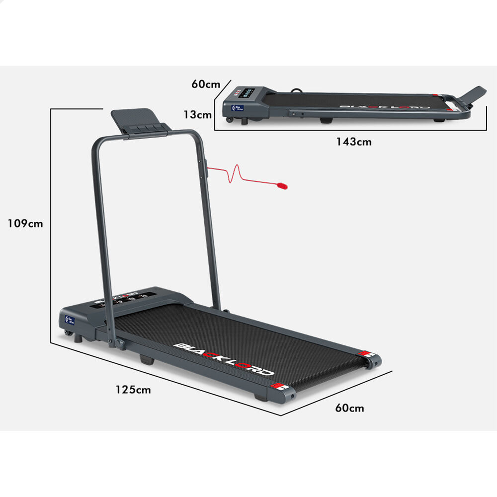 BLACK LORD Treadmill Electric Walking Pad Under Desk Home Gym 400mm Black - Picture 66 of 97