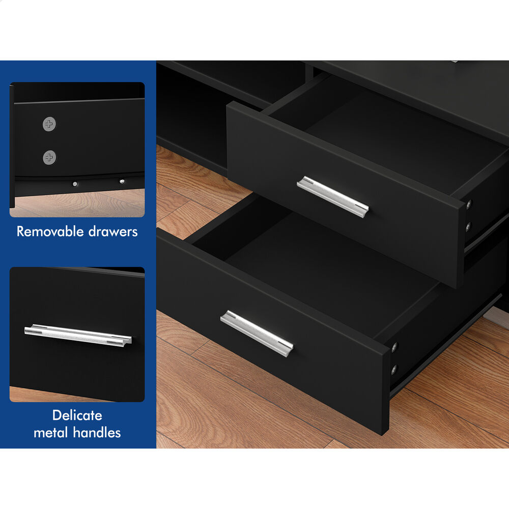 ALFORDSON TV Cabinet Entertainment Unit Stand 120cm Storage Shelf Drawers Wooden - Picture 17 of 48