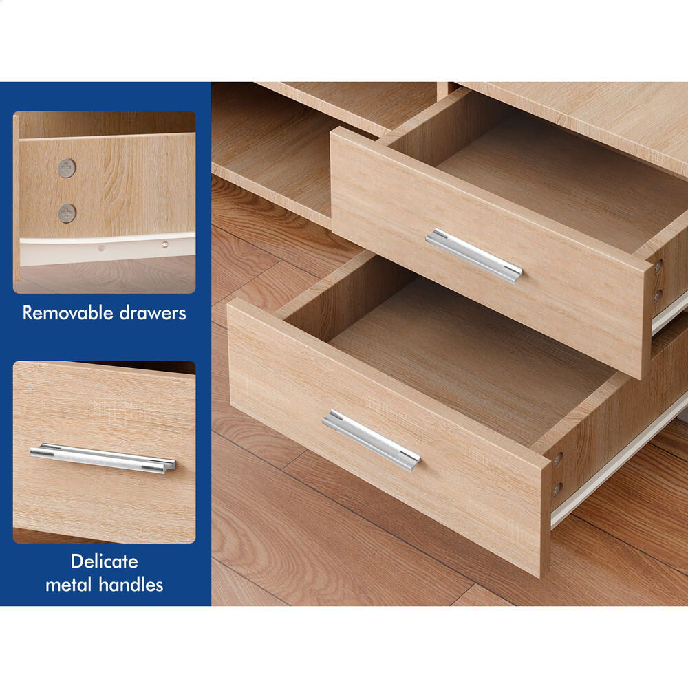 ALFORDSON TV Cabinet Entertainment Unit Stand 120cm Storage Shelf Drawers Wooden - Picture 29 of 48