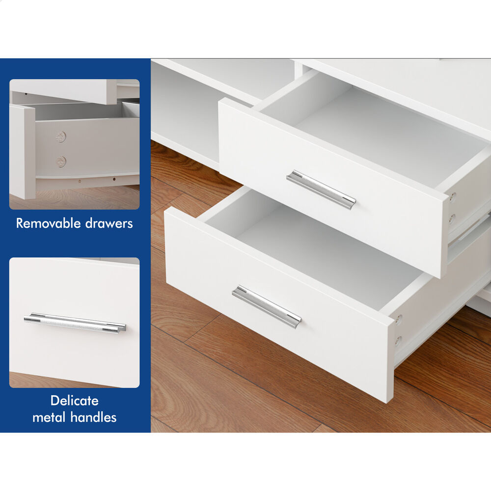 ALFORDSON TV Cabinet Entertainment Unit Stand 120cm Storage Shelf Drawers Wooden - Picture 41 of 48