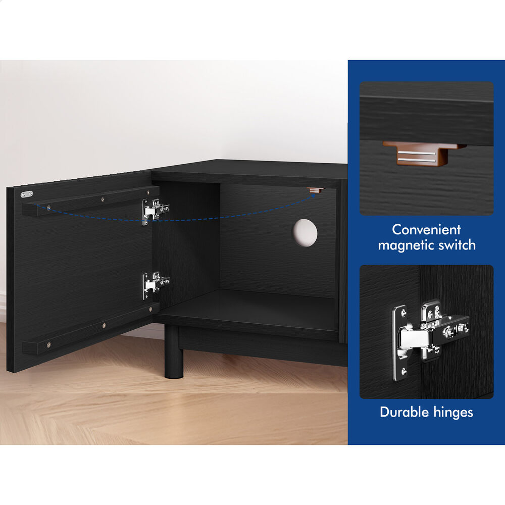 ALFORDSON Entertainment Unit TV Cabinet Stand 180cm Storage Shelves Doors - Picture 17 of 60