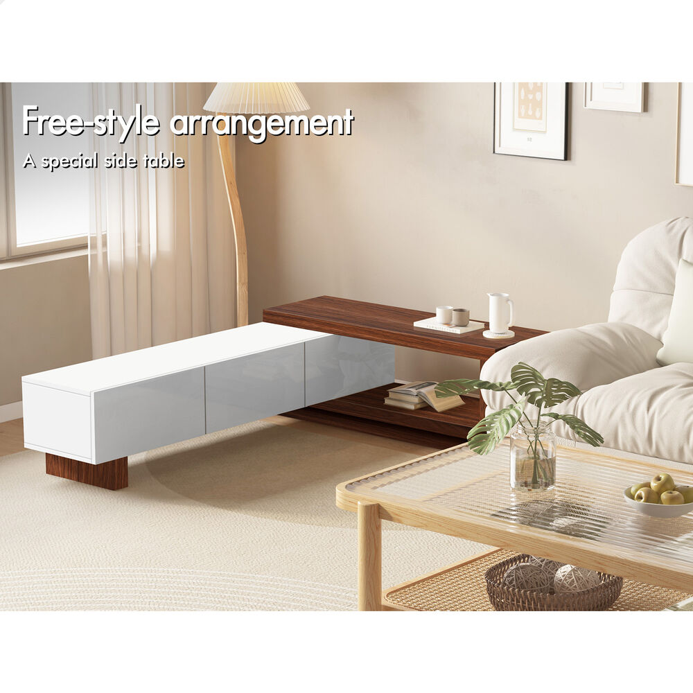 ALFORDSON Extendable Entertainment Unit TV Cabinet 190-280cm Stand Storage Shelf - Picture 41 of 60