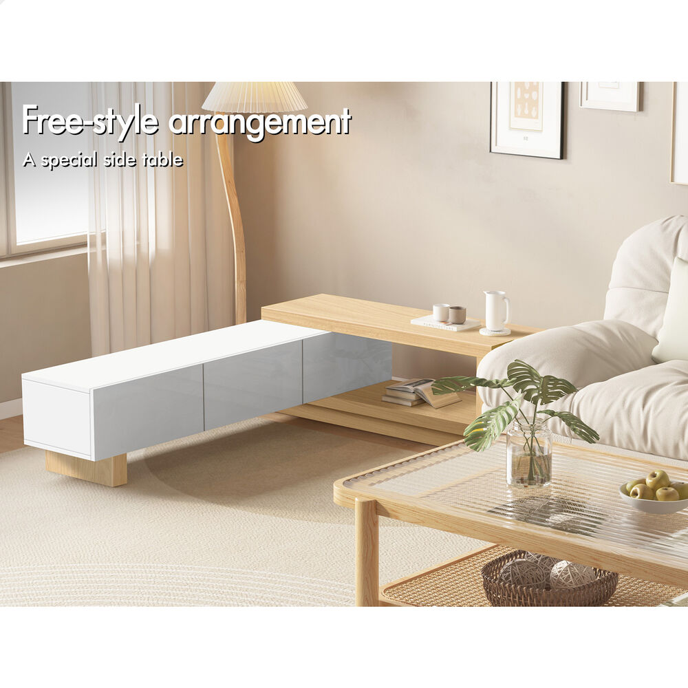 ALFORDSON Extendable Entertainment Unit TV Cabinet 190-280cm Stand Storage Shelf - Picture 53 of 60