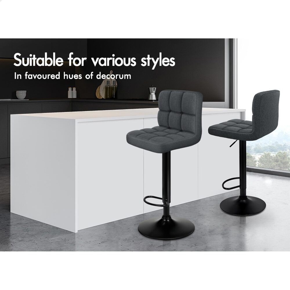 ALFORDSON Bar Stools Ralph Kitchen Swivel Chair Gas Lift Leather/Fabric x2/x4 - Picture 104 of 146