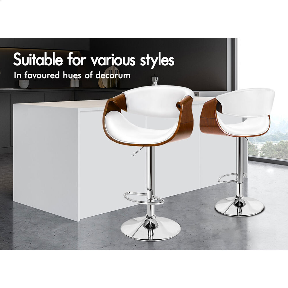 ALFORDSON Bar Stool Trice Kitchen Swivel Chair Wooden Leather Gas Lift x1/x2/x4 - Picture 24 of 34