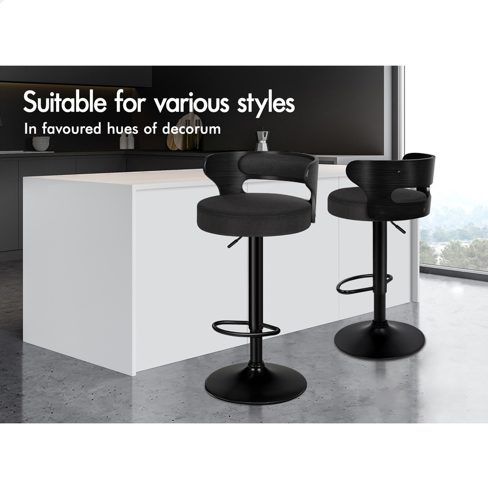 ALFORDSON Bar Stool Wooden Kitchen Swivel Chair Leather Fabric Ramiro x2/x4 - Picture 43 of 169