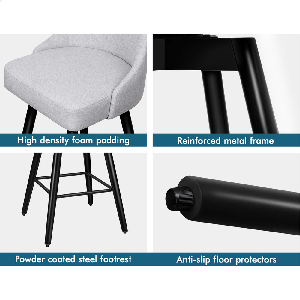 ALFORDSON Metal Bar Stools Megan Kitchen Counter Swivel Dining Chair x2/x4 - Picture 45 of 47