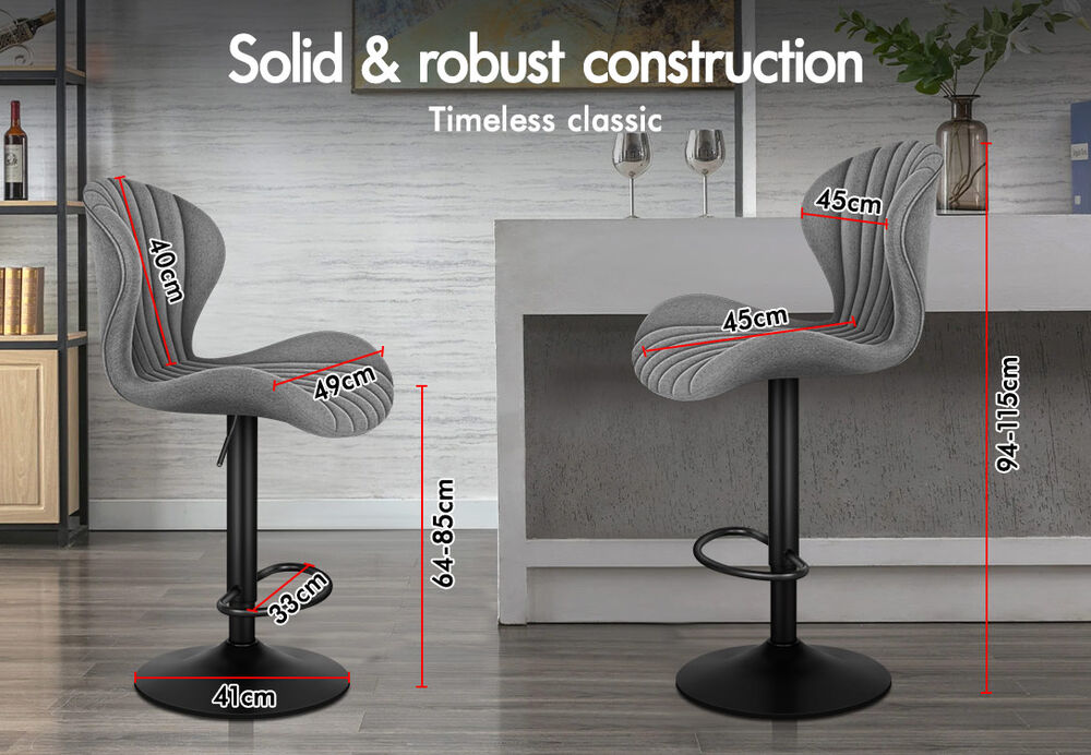 ALFORDSON Bar Stools Stella Kitchen Swivel Dining Chairs Gas Lift x2/x4 - Picture 53 of 61