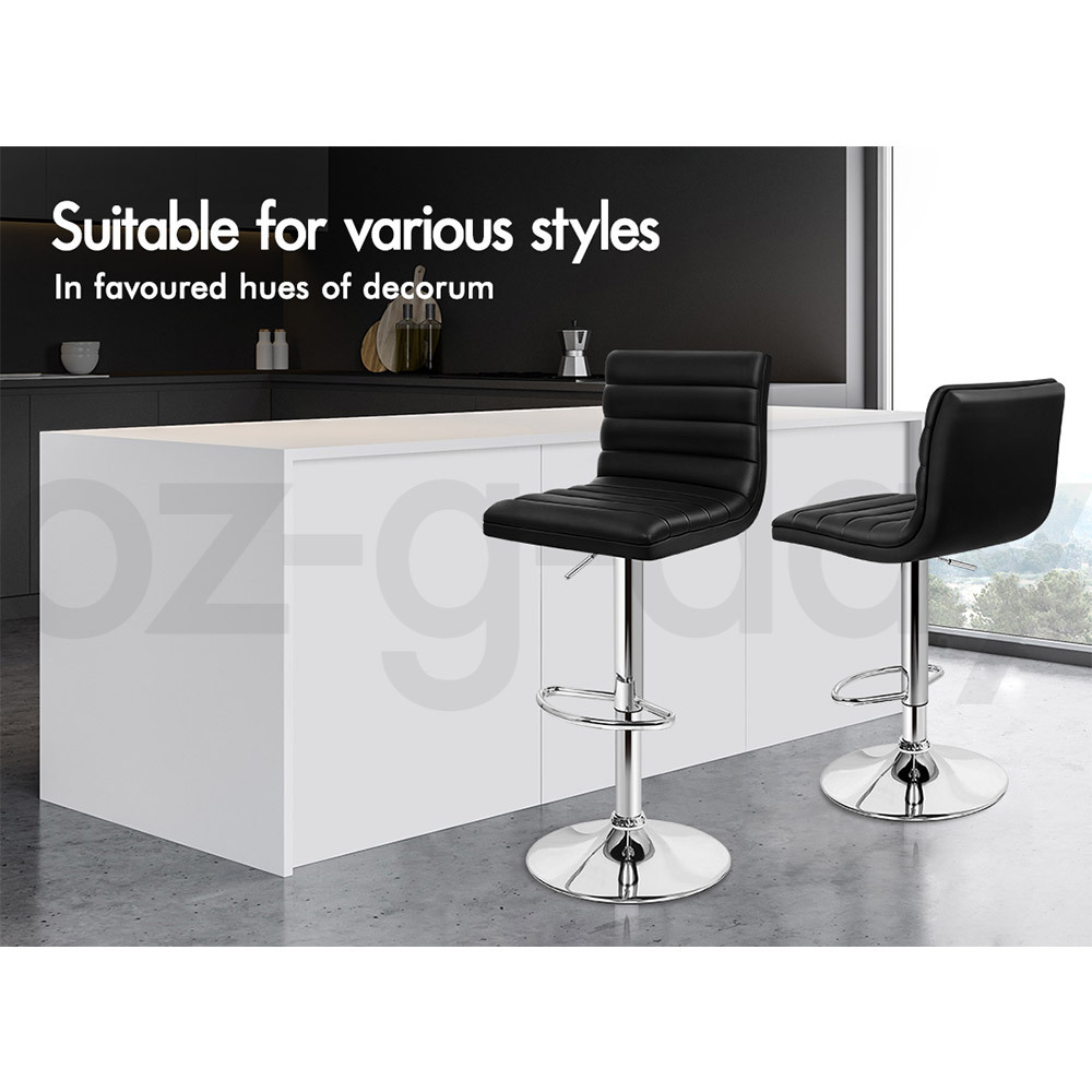 ALFORDSON Bar Stools Ruel Kitchen Swivel Dining Chair Leather Gas Lift x2/x4 - Picture 24 of 63