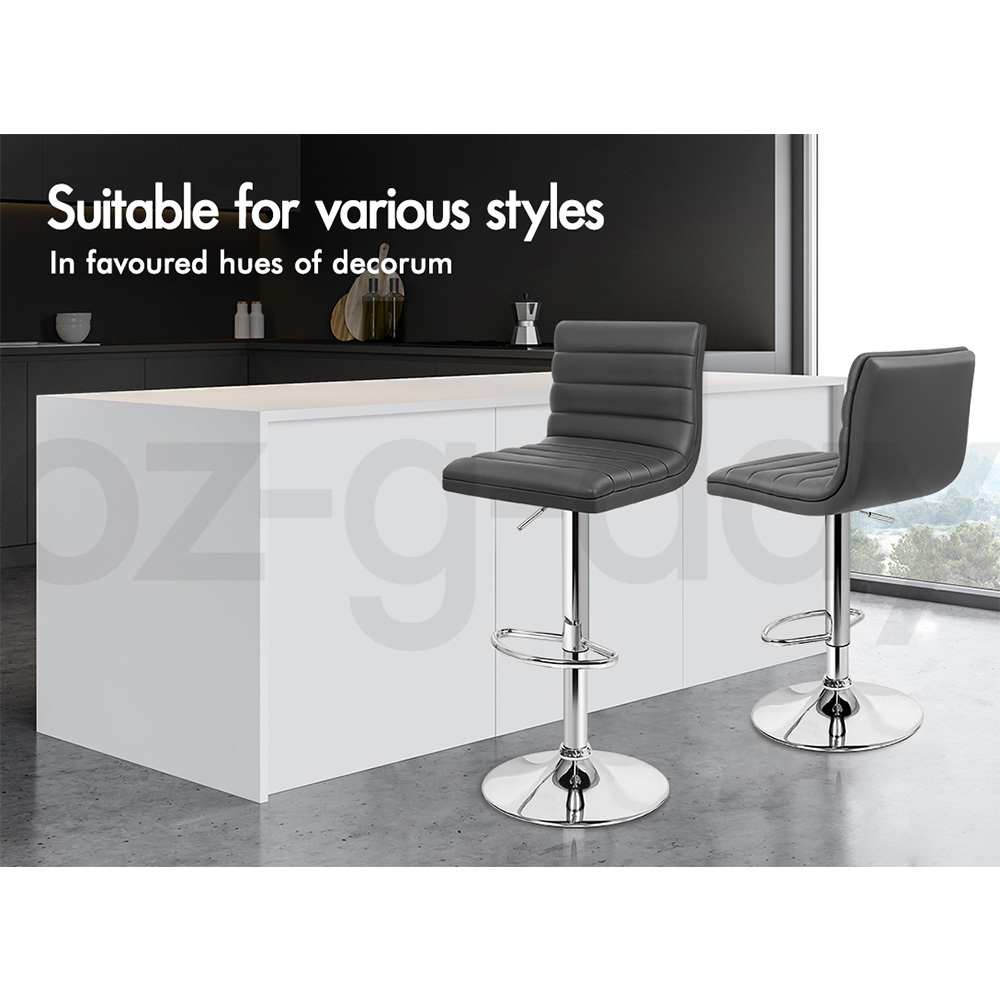 ALFORDSON Bar Stools Ruel Kitchen Swivel Dining Chair Leather Gas Lift x2/x4 - Picture 39 of 63