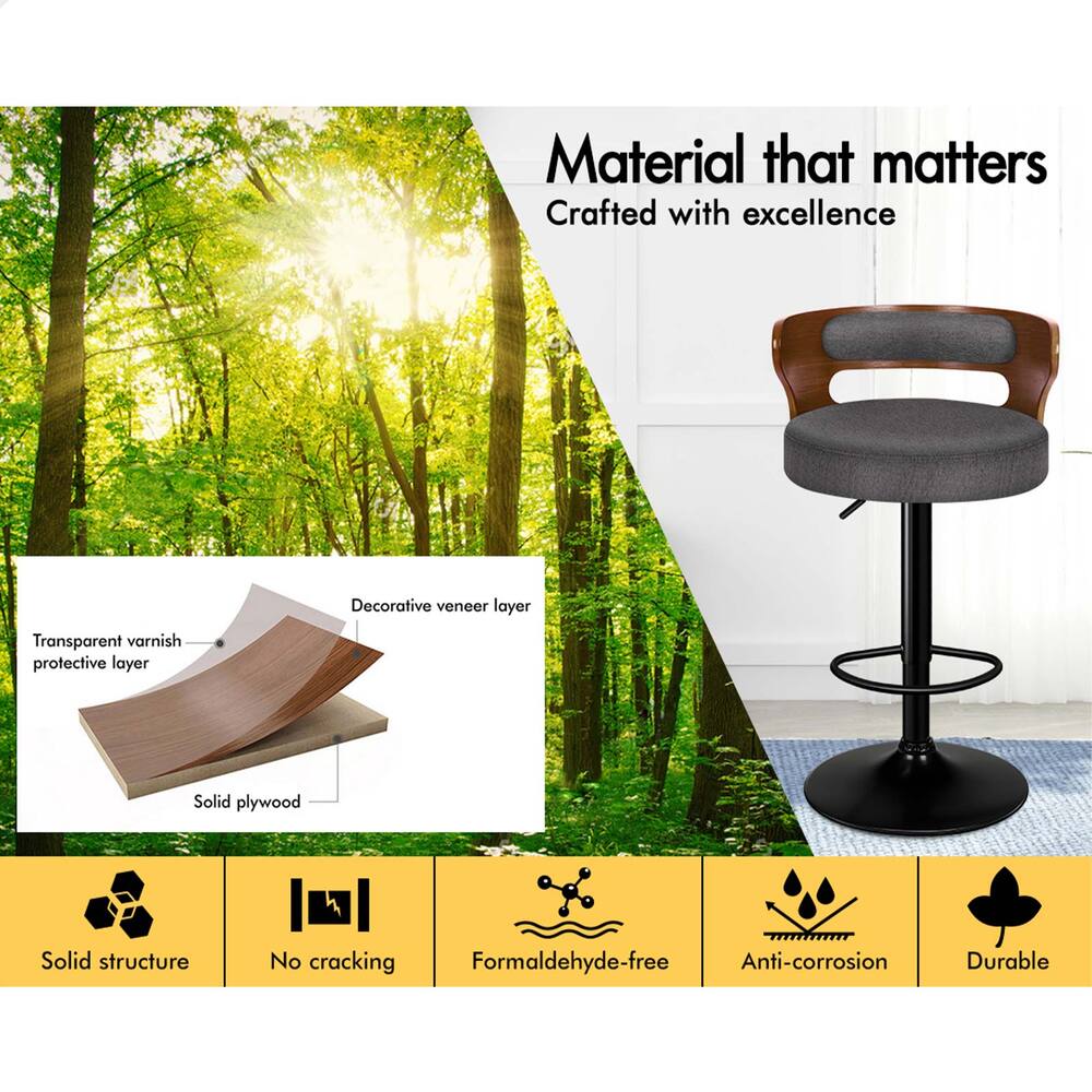 ALFORDSON Bar Stool Wooden Kitchen Swivel Chair Leather Fabric Reno x2/x4 - Picture 74 of 104
