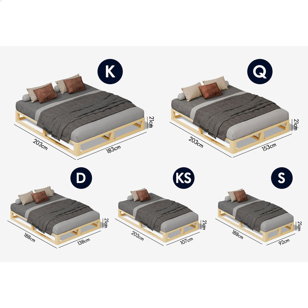 ALFORDSON Bed Frame Queen Double King Single Size Wooden Mattress Base JACOB - Picture 19 of 57