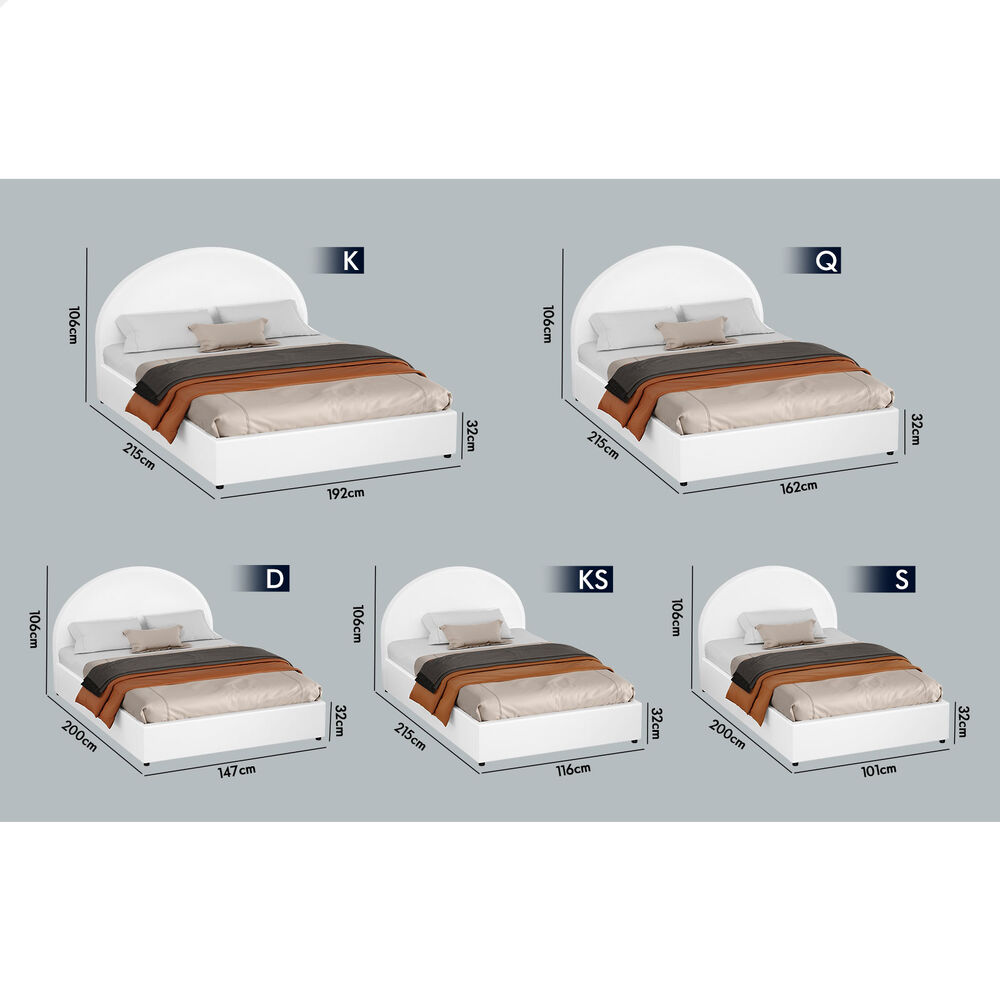 ALFORDSON Bed Frame Queen Double King Single Gas Lift-up Storage Leather Boucle - Picture 47 of 239