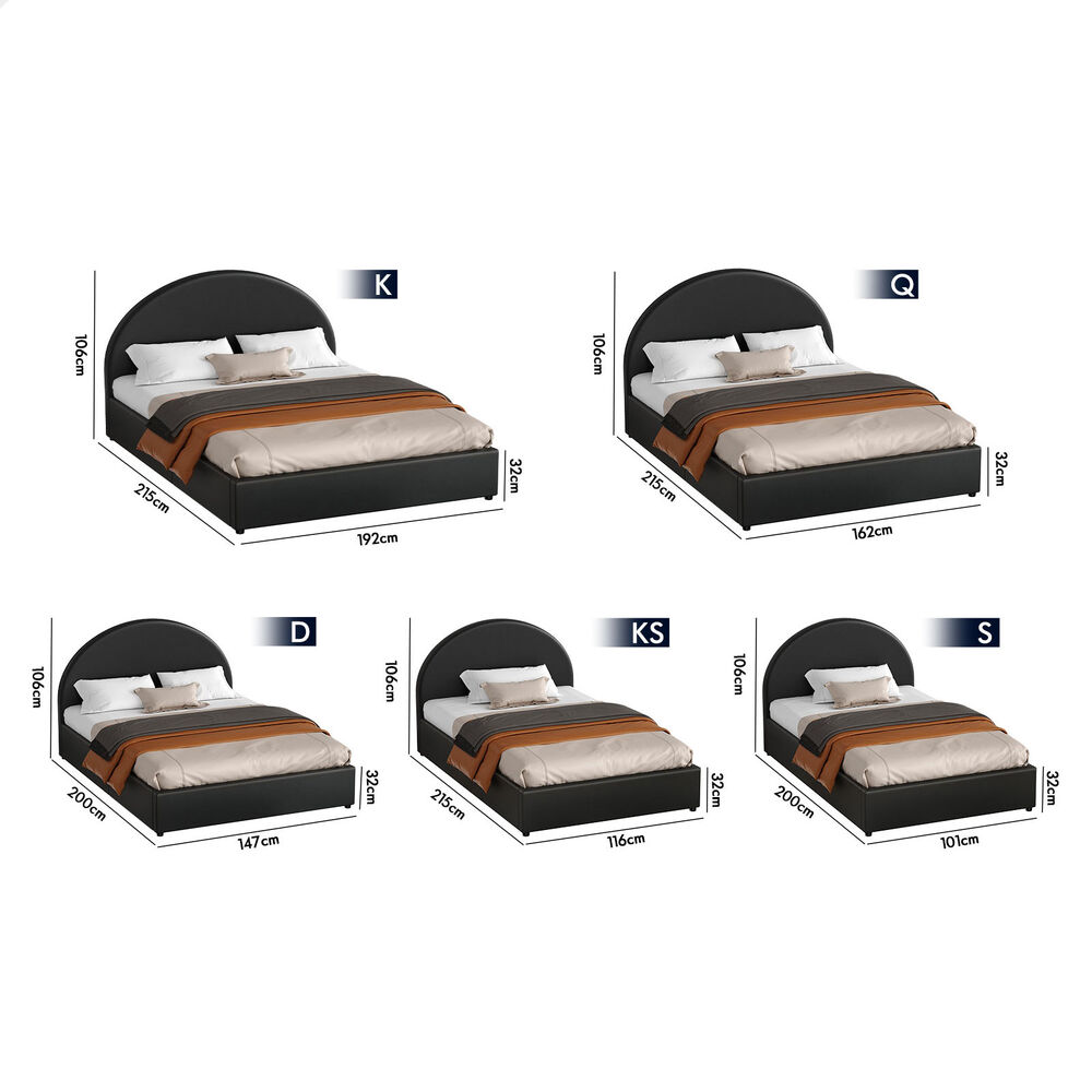 ALFORDSON Bed Frame Queen Double King Single Gas Lift-up Storage Leather Boucle - Picture 131 of 239