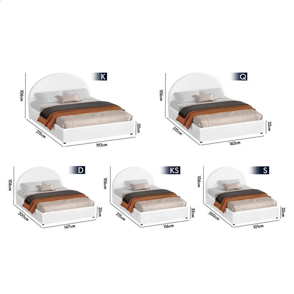 ALFORDSON Bed Frame Queen Double King Single Gas Lift-up Storage Leather Boucle - Picture 201 of 239