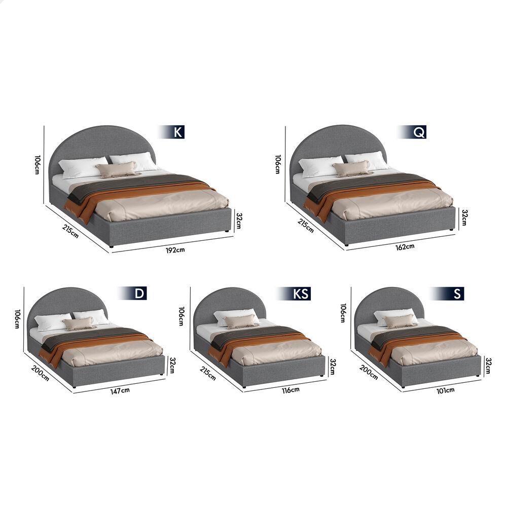 ALFORDSON Bed Frame Queen Double King Single Gas Lift-up Storage Leather Boucle - Picture 212 of 239