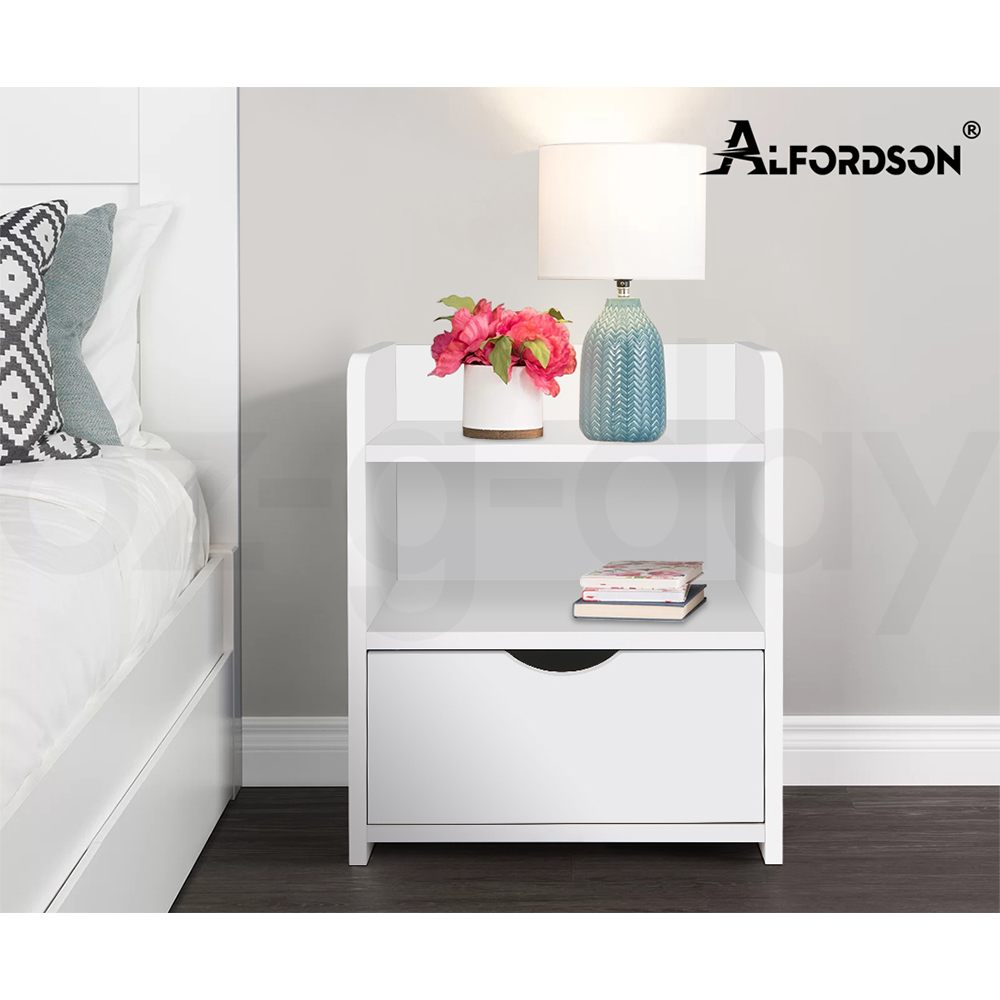 ALFORDSON Bedside Table RGB LED Nightstand 1/2/3 Drawers Side Table Storage - Picture 509 of 521
