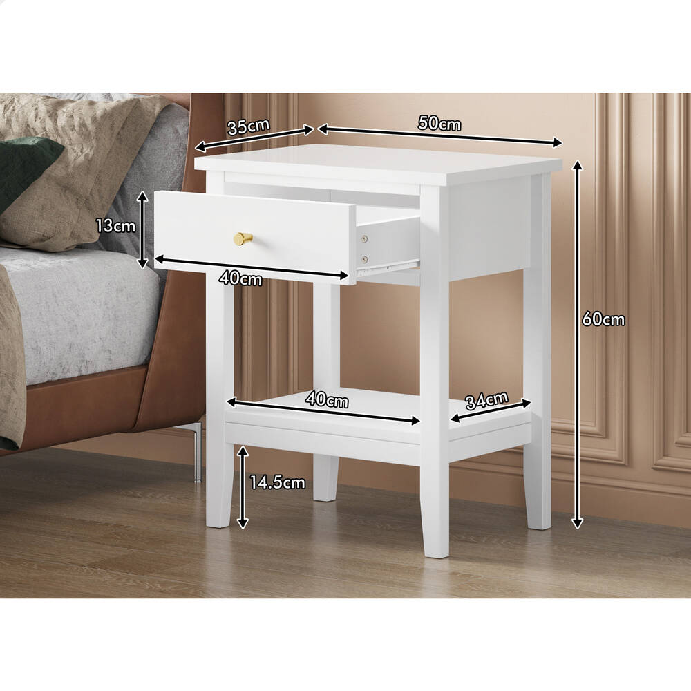 ALFORDSON Bedside Table RGB LED Nightstand 1/2/3 Drawers Side Table Storage - Picture 211 of 521
