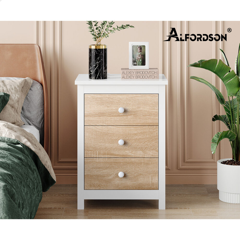 ALFORDSON Bedside Table RGB LED Nightstand 1/2/3 Drawers Side Table Storage - Picture 261 of 521