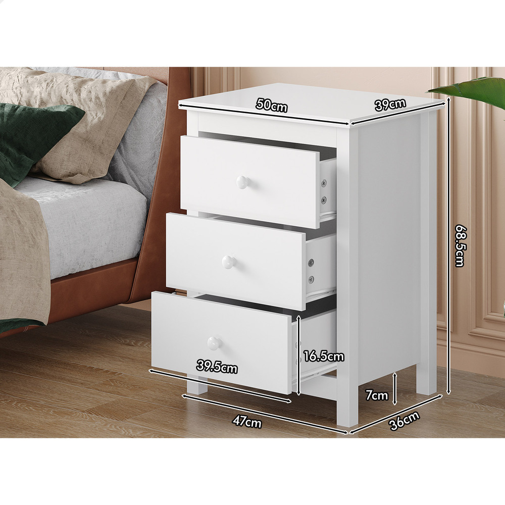 ALFORDSON Bedside Table RGB LED Nightstand 1/2/3 Drawers Side Table Storage - Picture 497 of 521