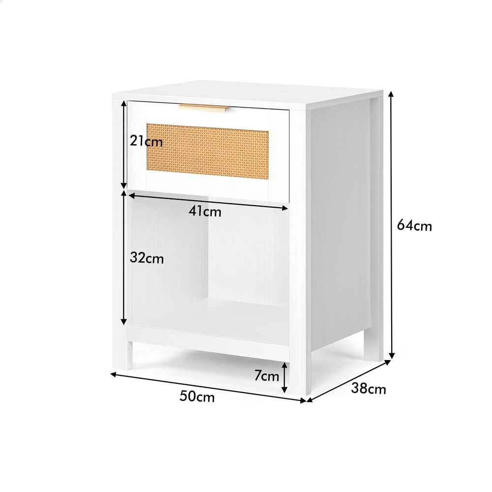ALFORDSON Bedside Table RGB LED Nightstand 1/2/3 Drawers Side Table Storage - Picture 187 of 521