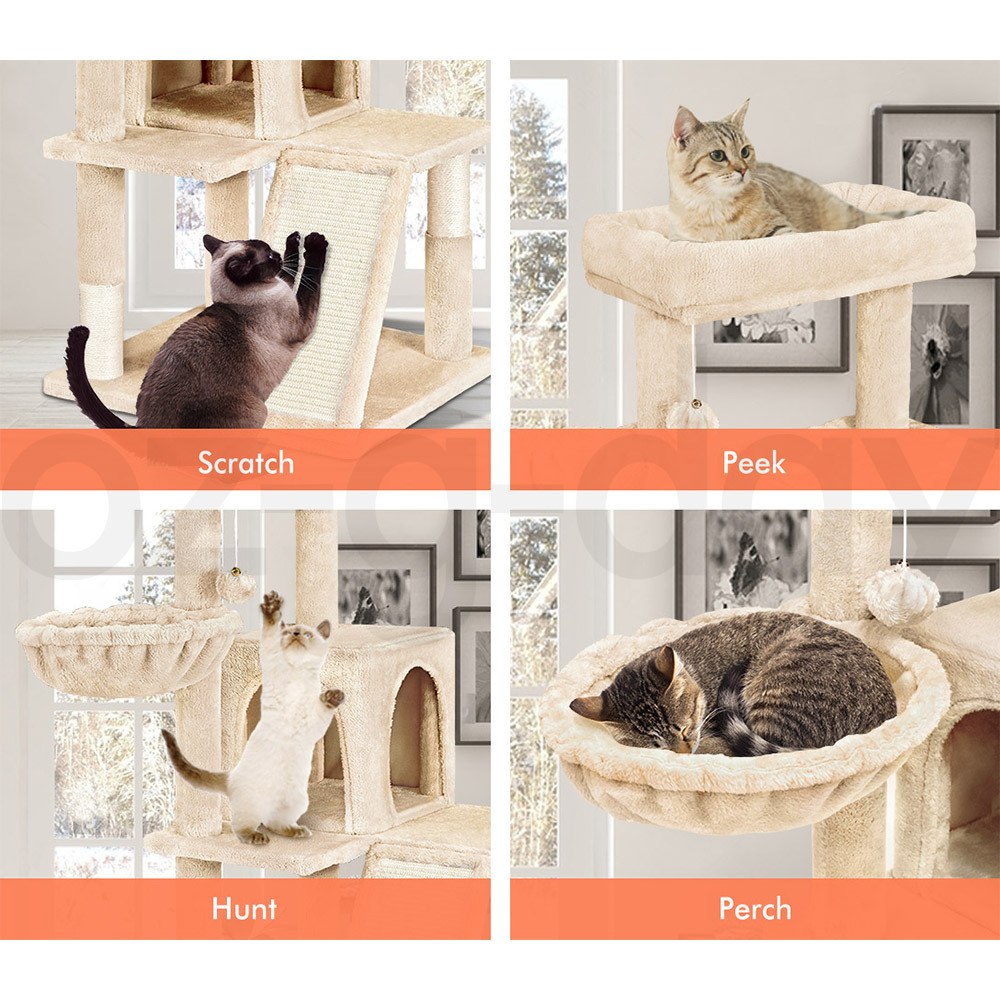 BEASTIE Cat Tree Scratching Post Scratcher Tower Condo House Furniture Bed Stand - Picture 41 of 474