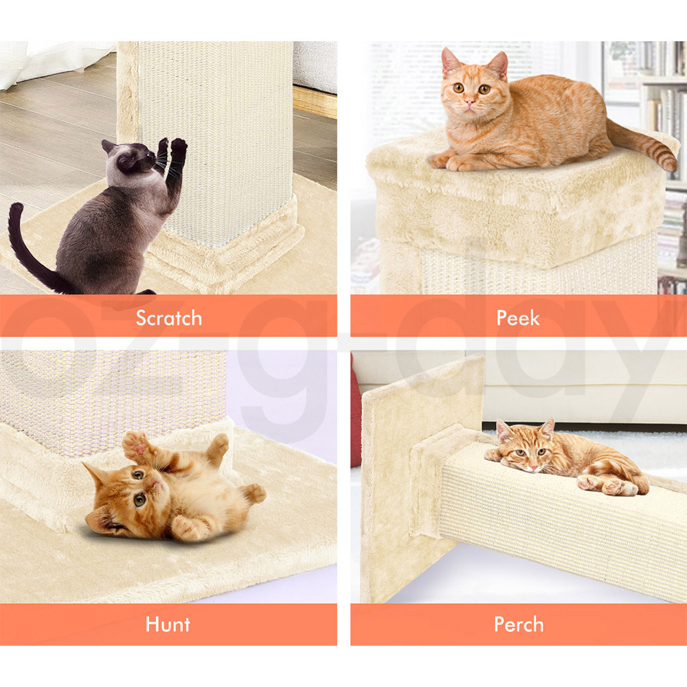 BEASTIE Cat Tree Scratcher Tower Scratching Post Condo House Furniture Wood 92cm - Picture 7 of 31