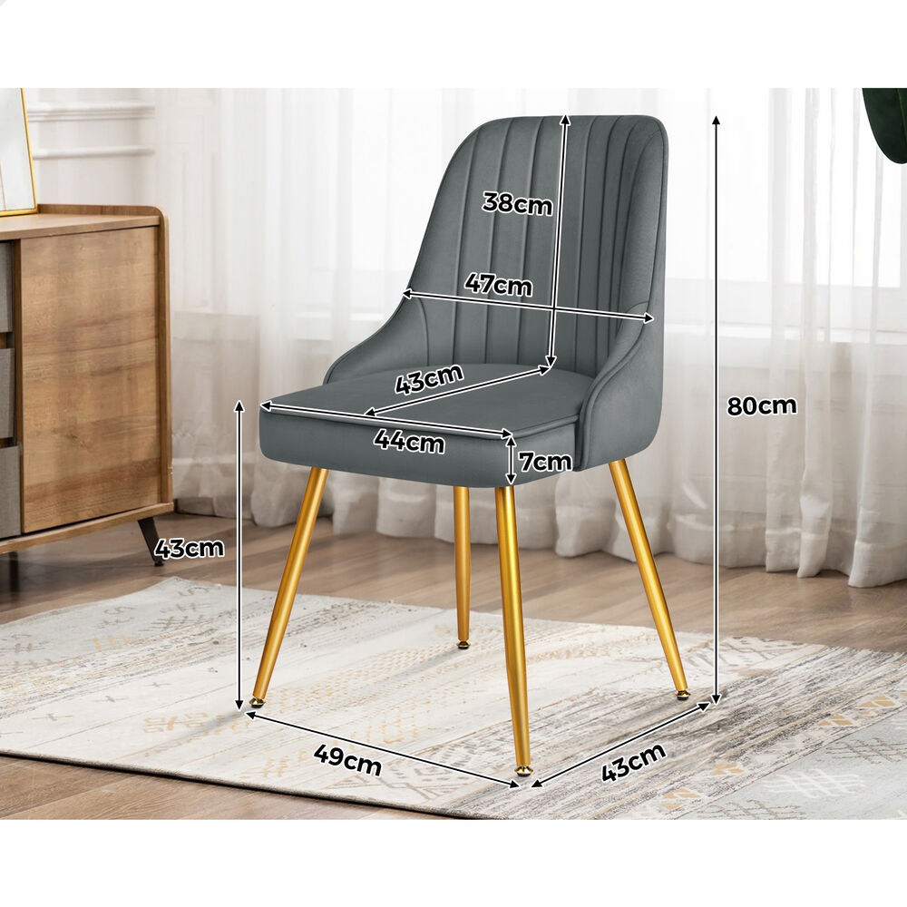 ALFORDSON Dining Chairs Kitchen Accent Lounge Padded Tufted Seat Velvet x2/x4 - Picture 8 of 121